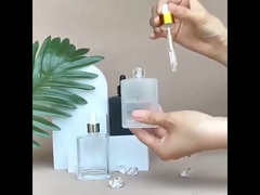 Botella de 30 ml y 50 ml de aceite esencial negro helado cuadrado