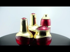 50g 50ml 120ml Embalaje cosmético de lujo Vidrio rojo Loción acrílica Esencia Crema facial Jar